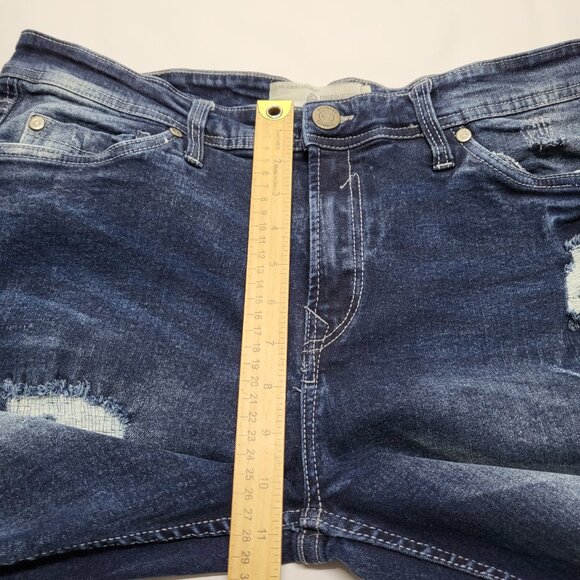 Refinery Republic Mens Jeans 34 X 30 Straight Leg Stretch Distressed Blue - Picture 15 of 16